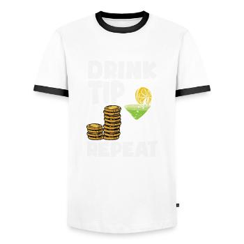 Lustiger Barkeeper Spruch Barkeeper Geschenk - Männer Kontrast-T-Shirt - Weiß/Schwarz - Vorne - AI Model Female 172 light (172cm) & AI Model Male 178 dark (178cm)