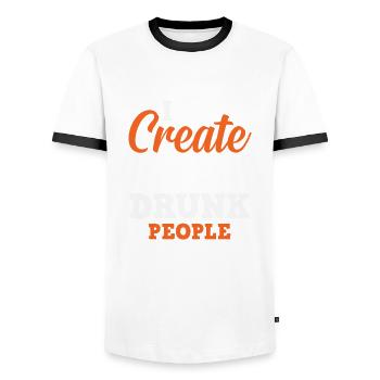 Funny Bartender Saying Bartender Gift - Men's Ringer Shirt - white/black - Front - AI Model Female 172 light (172cm) & AI Model Male 178 dark (178cm)