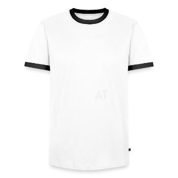 Funny Cornhole Player Gift - Men's Ringer Shirt - white/black - Front - AI Model Female 172 light (172cm) & AI Model Male 178 dark (178cm)