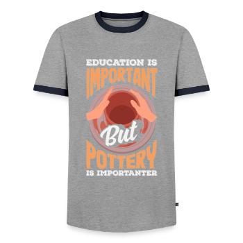 Lustiges Töpfer Töpfern Geschenk Geschenkidee - Männer Kontrast-T-Shirt - Grau/Navy  - Vorne - AI Model Female 172 light (172cm) & AI Model Male 178 light (178cm)