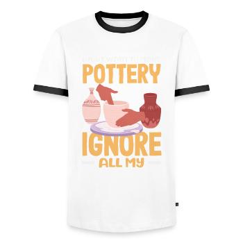 Lustiges Töpfer Töpfern Geschenk Geschenkidee - Männer Kontrast-T-Shirt - Weiß/Schwarz - Vorne - AI Model Female 172 light (172cm) & AI Model Male 178 dark (178cm)