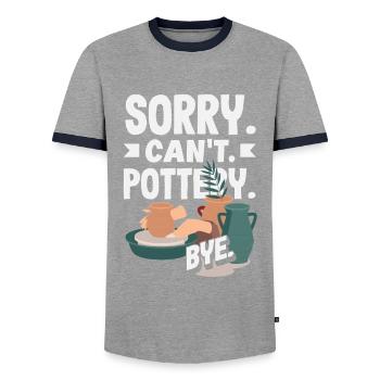 Lustiges Töpfer Töpfern Geschenk Geschenkidee - Männer Kontrast-T-Shirt - Grau/Navy  - Vorne - AI Model Female 172 light (172cm) & AI Model Male 178 light (178cm)