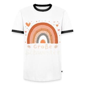 Big Sister Rainbow Boho - Men's Ringer Shirt - white/black - Front - AI Model Female 172 light (172cm) & AI Model Male 178 dark (178cm)