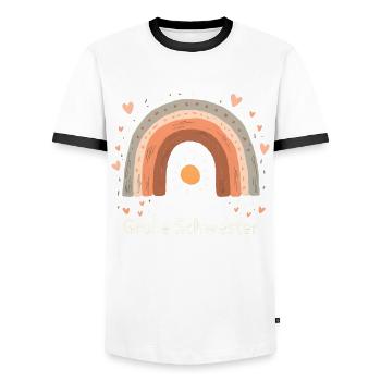 Big Sister Rainbow Boho - Men's Ringer Shirt - white/black - Front - AI Model Female 172 light (172cm) & AI Model Male 178 dark (178cm)