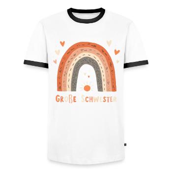 Big Sister Rainbow Boho - Men's Ringer Shirt - white/black - Front - AI Model Female 172 light (172cm) & AI Model Male 178 dark (178cm)