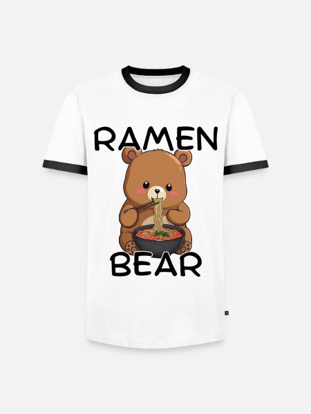 Ramen Ours - T-shirt contrasté Homme - blanc/noir