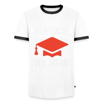 Hauptsache Ich Hab Den Abitur - Männer Kontrast-T-Shirt - Weiß/Schwarz - Vorne - AI Model Female 172 light (172cm) & AI Model Male 178 dark (178cm)
