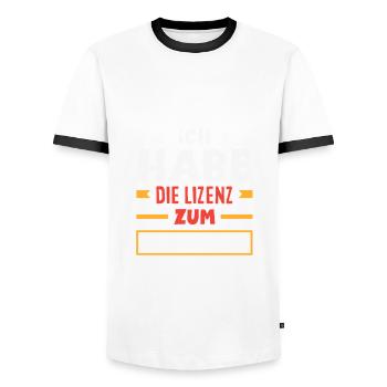 Doktorand Ich Habe Die Lizenz Zum Besserwisser - Männer Kontrast-T-Shirt - Weiß/Schwarz - Vorne - AI Model Female 172 light (172cm) & AI Model Male 178 dark (178cm)