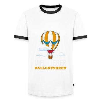 Ich Würde Jetzt Viel Lieber Ballonfahren - Männer Kontrast-T-Shirt - Weiß/Schwarz - Vorne - AI Model Female 172 light (172cm) & AI Model Male 178 dark (178cm)