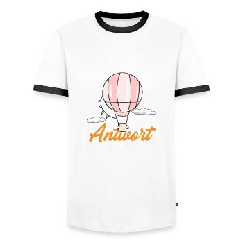 Ballonfahren Ist Die Antwort Egal Was Die Frage - Männer Kontrast-T-Shirt - Weiß/Schwarz - Vorne - AI Model Female 172 light (172cm) & AI Model Male 178 dark (178cm)