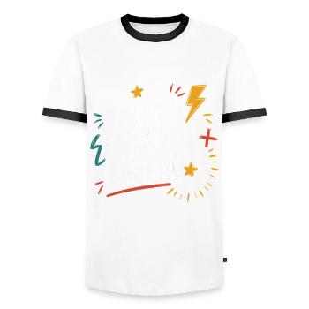 Wild, Frech & Endlich 6 Jahre 6. Geburtstag - Männer Kontrast-T-Shirt - Weiß/Schwarz - Vorne - AI Model Female 172 light (172cm) & AI Model Male 178 dark (178cm)