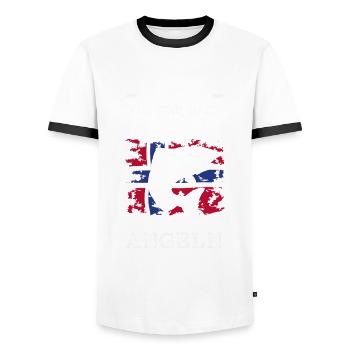 Norwegen Angeln Spruch Lustiges Design - Männer Kontrast-T-Shirt - Weiß/Schwarz - Vorne - AI Model Female 172 light (172cm) & AI Model Male 178 dark (178cm)