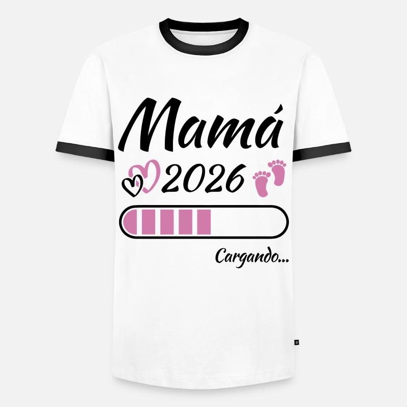Werdende Mutter 2026 Loading - Männer Kontrast-T-Shirt - Weiß/Schwarz