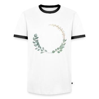 Team Bride Bridesmaids Eucalyptus Bachelor Party Wedding - Men's Ringer Shirt - white/black - Front - AI Model Female 172 light (172cm) & AI Model Male 178 dark (178cm)