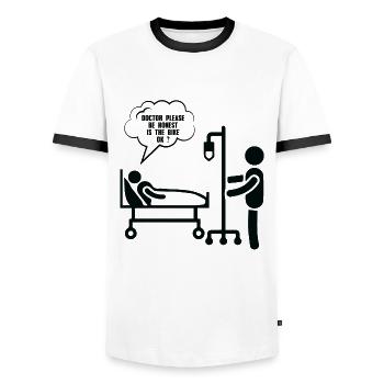 Cycling shirt cycling road bike jersey gift - Men's Ringer Shirt - white/black - Front - AI Model Female 172 light (172cm) & AI Model Male 178 dark (178cm)