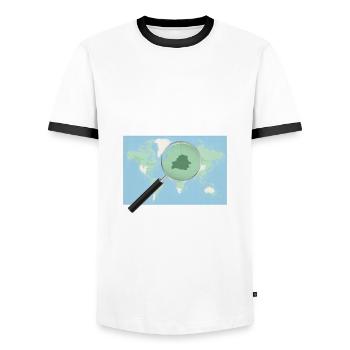 SIG Zoom sur la cartographie des couches Technologie géospatiale - T-shirt contrasté Homme - blanc/noir - Devant - AI Model Female 172 light (172cm) & AI Model Male 178 dark (178cm)