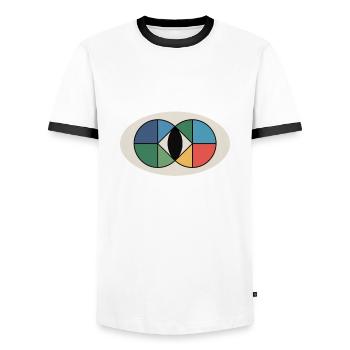 GIS Spatial Join Map Data Analysis - Men's Ringer Shirt - white/black - Front - AI Model Female 172 light (172cm) & AI Model Male 178 dark (178cm)