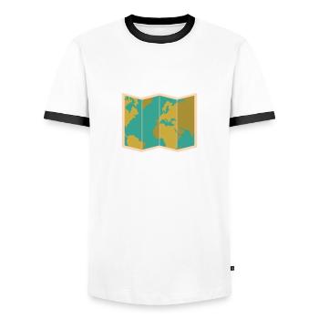 Couches cartographiques SIG Cartographie Données géographiques - T-shirt contrasté Homme - blanc/noir - Devant - AI Model Female 172 light (172cm) & AI Model Male 178 dark (178cm)