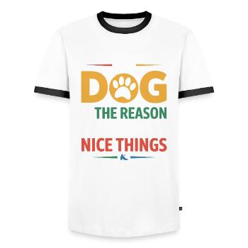 Mein Hund Grund Keine schönen Dinge Lustiges Besitzergeschenk - Männer Kontrast-T-Shirt - Weiß/Schwarz - Vorne - AI Model Female 172 light (172cm) & AI Model Male 178 dark (178cm)
