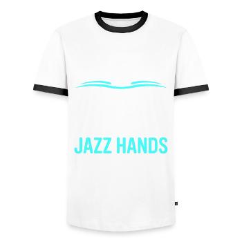 Natation synchronisée Jazz Mains Nageur Humour - T-shirt contrasté Homme - blanc/noir - Devant - AI Model Female 172 light (172cm) & AI Model Male 178 dark (178cm)