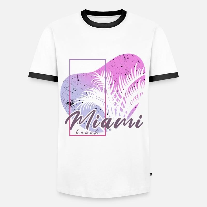 Miami Beach - Men's Ringer Shirt - white/black
