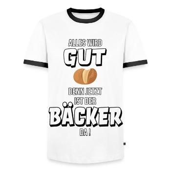Bäcker Bäckerei Bäckermeister Geschenk Spruch - Männer Kontrast-T-Shirt - Weiß/Schwarz - Vorne - AI Model Female 172 light (172cm) & AI Model Male 178 dark (178cm)