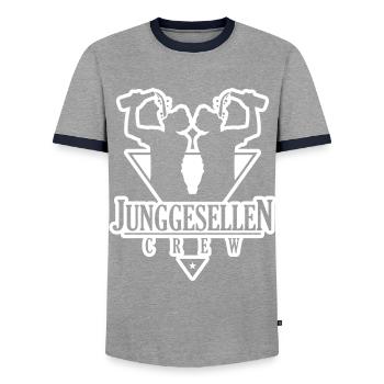 Junggesellen Crew Jga Drinking - Männer Kontrast-T-Shirt - Grau/Navy  - Vorne - AI Model Female 172 light (172cm) & AI Model Male 178 light (178cm)