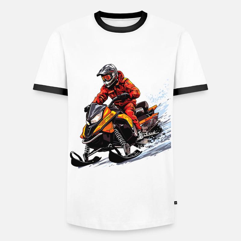 Ski-doo, freeride snowmobile - Men's Ringer Shirt - white/black