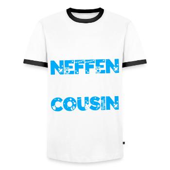 Nur die besten Neffen werden zum Cousin befördert - Männer Kontrast-T-Shirt - Weiß/Schwarz - Vorne - AI Model Female 172 light (172cm) & AI Model Male 178 dark (178cm)