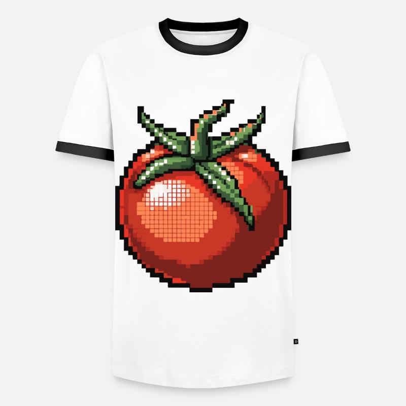Tomato Pixel Icon - Men's Ringer Shirt - white/black
