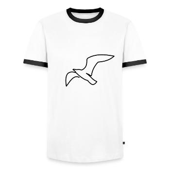 Maritime Seagull - Men's Ringer Shirt - white/black - Front - AI Model Female 172 light (172cm) & AI Model Male 178 dark (178cm)