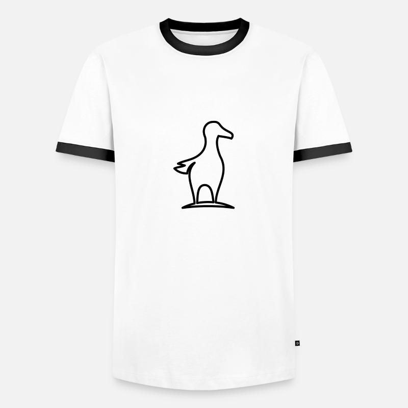 Maritim Meer Möwe - Männer Kontrast-T-Shirt - Weiß/Schwarz