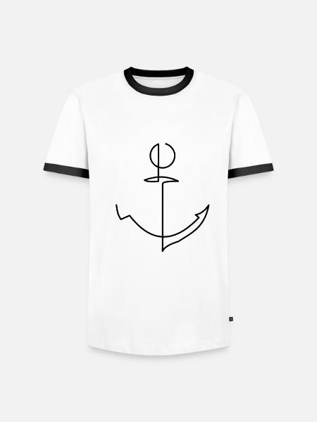 Ancre maritime - T-shirt contrasté Homme - blanc/noir