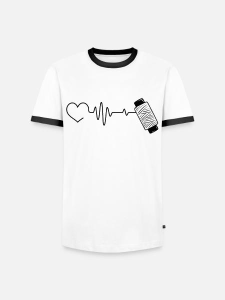Seamstress Sewing Seamstress - Men's Ringer Shirt - white/black
