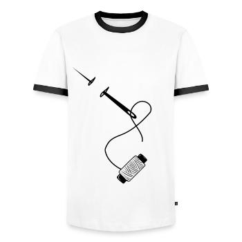Näherin Nähen Schneiderin - Männer Kontrast-T-Shirt - Weiß/Schwarz - Vorne - AI Model Female 172 light (172cm) & AI Model Male 178 dark (178cm)