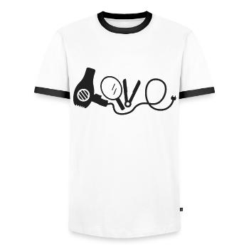 Hairdresser Hairdresser - Men's Ringer Shirt - white/black - Front - AI Model Female 172 light (172cm) & AI Model Male 178 dark (178cm)