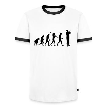 Clarinet Clarinet player Clarinetist - Men's Ringer Shirt - white/black - Front - AI Model Female 172 light (172cm) & AI Model Male 178 dark (178cm)