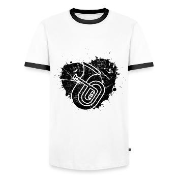 Tenorhorn Joueur de Tenorhorn Joueur de Tenorhorn Joueur de Tenorhorn - T-shirt contrasté Homme - blanc/noir - Devant - AI Model Female 172 light (172cm) & AI Model Male 178 dark (178cm)