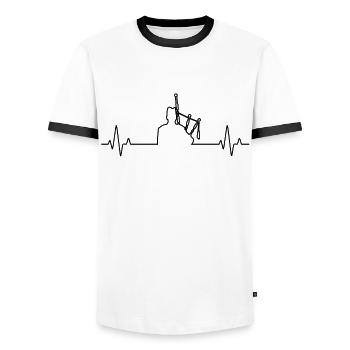 Bagpipes Bagpipes Bagpipe - Men's Ringer Shirt - white/black - Front - AI Model Female 172 light (172cm) & AI Model Male 178 dark (178cm)