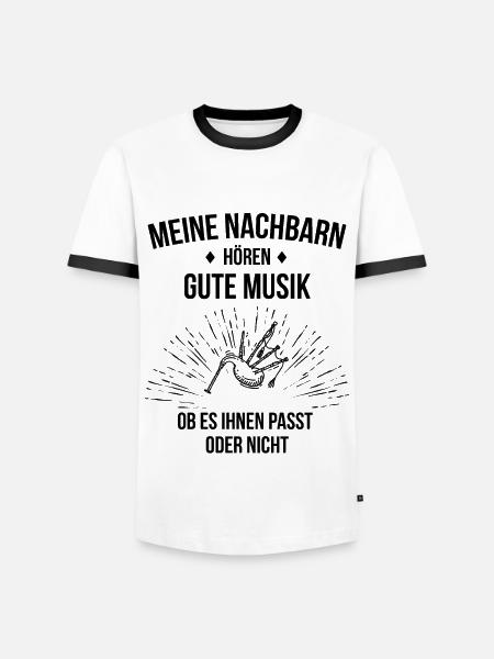 Dudelsack Dudelsackspieler Sackpfeife - Männer Kontrast-T-Shirt - Weiß/Schwarz