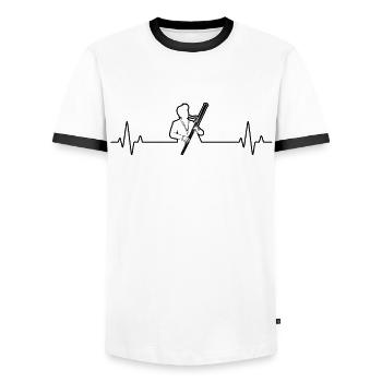 Bassoon Bassoon Bassoon Player Bassoonist - Men's Ringer Shirt - white/black - Front - AI Model Female 172 light (172cm) & AI Model Male 178 dark (178cm)