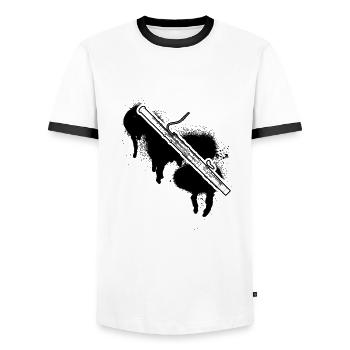 Bassoon Bassoon Bassoon Player Bassoonist - Men's Ringer Shirt - white/black - Front - AI Model Female 172 light (172cm) & AI Model Male 178 dark (178cm)
