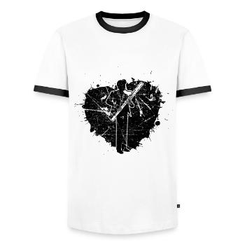 Bassoon Bassoon Bassoon Player Bassoonist - Men's Ringer Shirt - white/black - Front - AI Model Female 172 light (172cm) & AI Model Male 178 dark (178cm)
