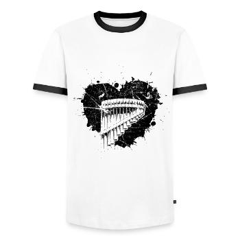 Panflute Panflute player Panflutist - Men's Ringer Shirt - white/black - Front - AI Model Female 172 light (172cm) & AI Model Male 178 dark (178cm)
