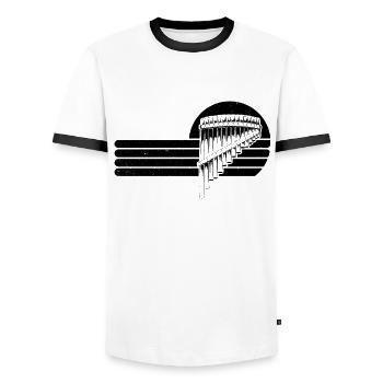 Panflute Panflute player Panflutist - Men's Ringer Shirt - white/black - Front - AI Model Female 172 light (172cm) & AI Model Male 178 dark (178cm)