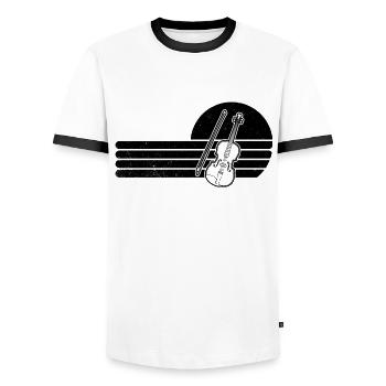 Violon Violoniste Violoniste - T-shirt contrasté Homme - blanc/noir - Devant - AI Model Female 172 light (172cm) & AI Model Male 178 dark (178cm)