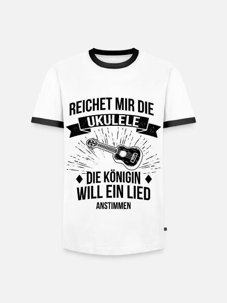 Ukulele Ukulele-Spieler Ukulelist - Männer Kontrast-T-Shirt - Weiß/Schwarz
