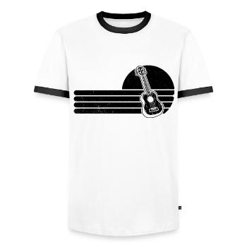 Ukulele Ukulele Player Ukulelist - Men's Ringer Shirt - white/black - Front - AI Model Female 172 light (172cm) & AI Model Male 178 dark (178cm)