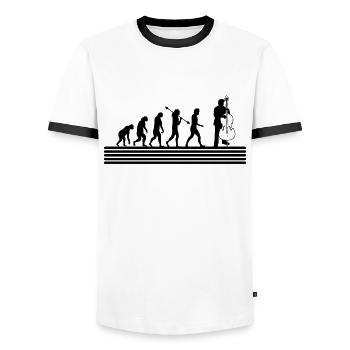 Double bass Double bass player Double bass player - Men's Ringer Shirt - white/black - Front - AI Model Female 172 light (172cm) & AI Model Male 178 dark (178cm)