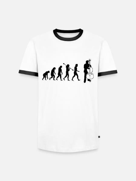 Contrebasse Contrebassiste Contrebassiste - T-shirt contrasté Homme - blanc/noir